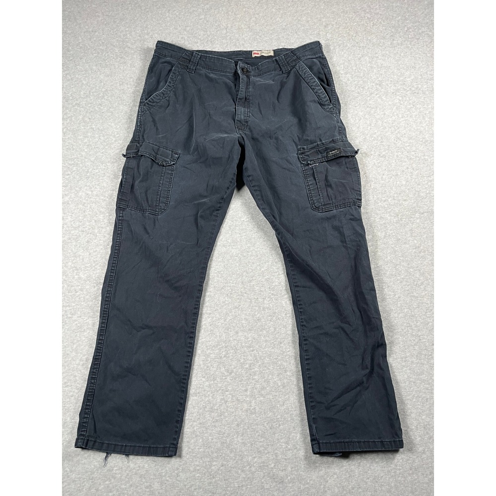 Wrangler Cargo Pants Mens 38x32 Black Relaxed Fit Workwear Utility Outdoor Chore